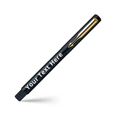 Black Customized Parker Vector Gold Trim Roller Pen