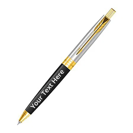 Shiny Black Gold Customized Parker Aster Trim Ball Pen