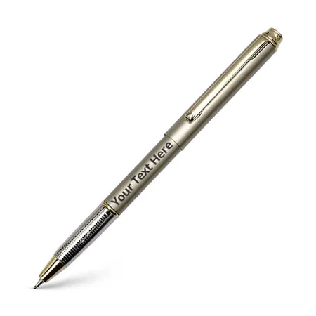 Silver and Gold Finish Magnetic Cap Blue Ink Pen