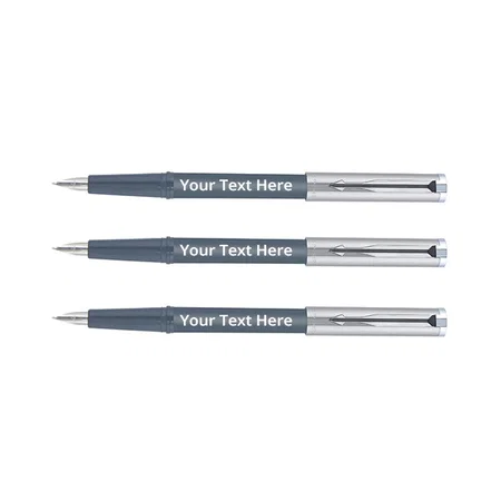Silver Customized Parker Beta Premium Fountain Pen, Chrome Trim (Set of 3)