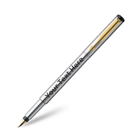Stainless Steel Customized Parker Vector GT Fountain Pen + Quick Ink Cartridge - Blue (Pack of 6)