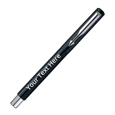 Black Customized Parker Vector Standard CT Fountain Pen + Quick Ink Bottle - Blue (30ML)
