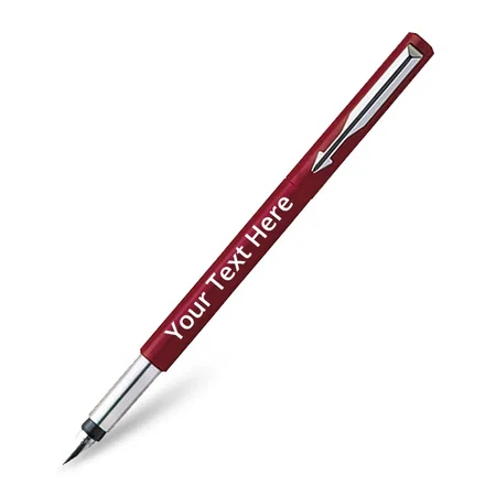 Red Customized Parker Vector Standard CT Fountain Pen + Ink Bottle - Black (30ML)