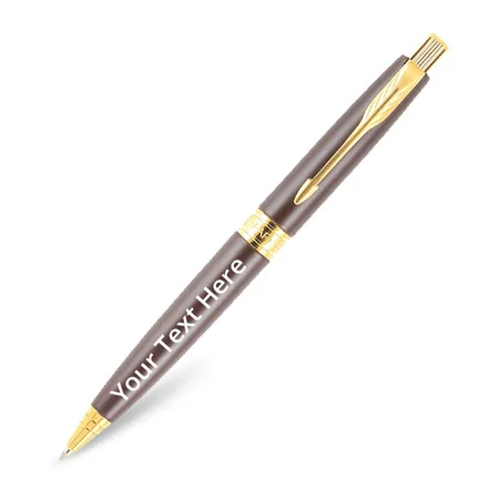 Matte Brown Customized Parker Aster Ballpoint Pen, Ink Color - Blue