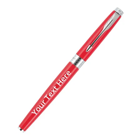 Red Customized Parker Aster Chrome Fountain Pen, Ink Color - Blue