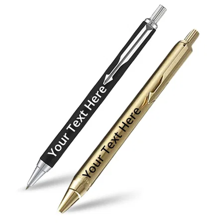 Gold &amp; Black Customized Parker Profile Ball Pen (Twin) Combo with Parker Keychain