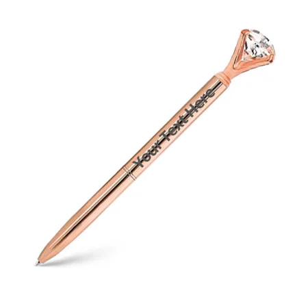 Rose Gold Customized Pen with Crystal Diamond