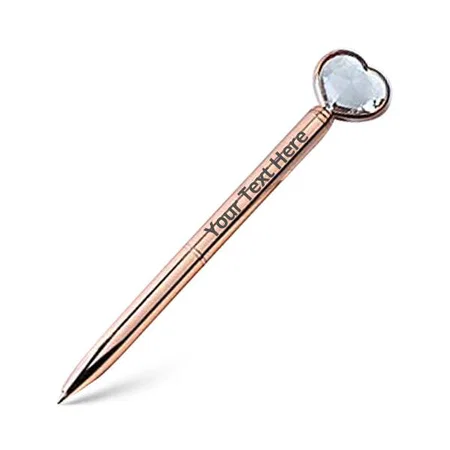 Rose Gold Heart Shape Diamond Crystal Pen