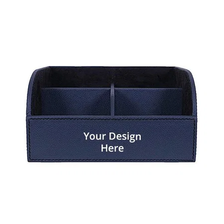 Navy Blue Customized Hand Made Elegant Wooden TV-AC Remote Mobile Organizer Stand Holder