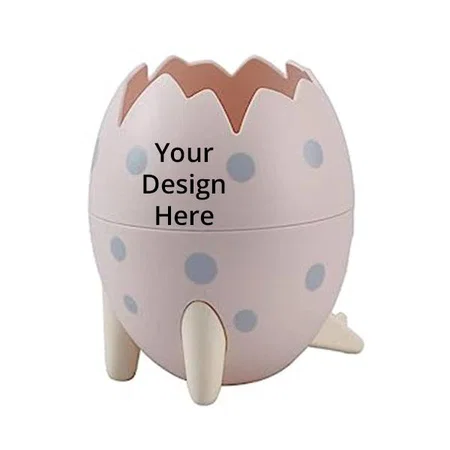Pink Dinosaur Egg Customized Stationary Pen Pencil Stand Pen Stand for Office &amp; Study Table, Makeup Brush Holder, Stationary Storage Box