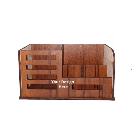 Brown Customized Pen Stand Card Holder for Study Table