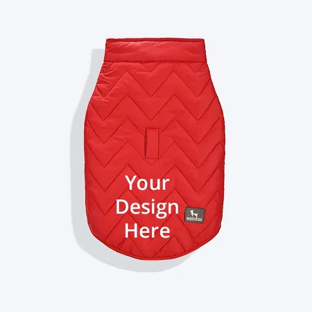 Red Customized Jacket For Dogs &amp; Cats, Winter Wear