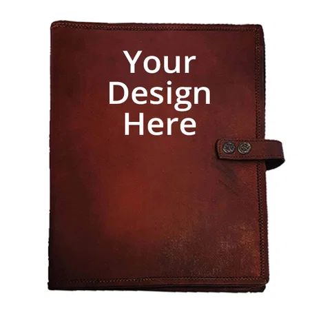 Reddish Brown Customized Genuine Leather Professional Files &amp; Folders A4 Size Documents Holder