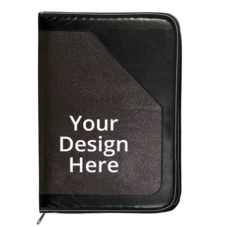 Black Customized PU Leather Multipurpose File Folder A4 Size (38 x 26 cm)