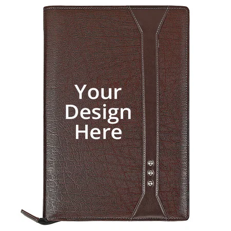 Brown Customized Premium Leather Files and Folder, Executive Document Holder with 20 Leafs, B4 Size