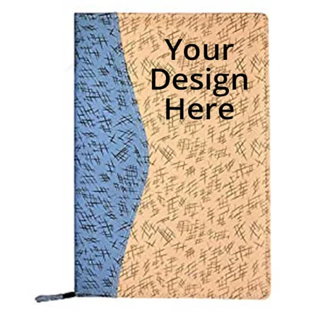 Blue Beige Customized PU Faux Leather Professional File Folder for Certificates, Documents Holder with 20 Leaves (Size-B4)