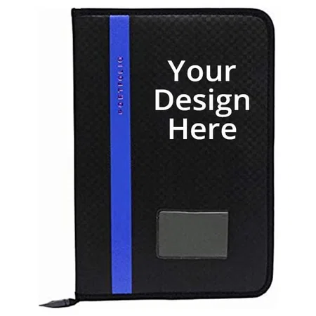 Black Customized Faux Leather Multipurpose, Professional File Folder with 20 Big Size Leaves (Size-B4)