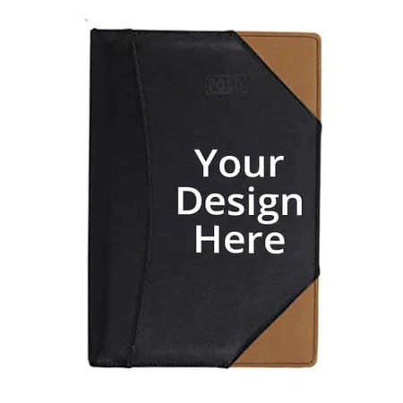Black Customized PU Leather Executive File Folder for Certificate Professional A4 &amp; Legal Size Document Folder &amp; Certificate Holder (20 Sleeves, 38x3x26 cm)