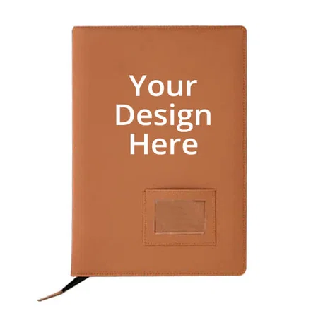 Tan Brown Customized PU Leather Multipurpose 20 File Sleeves Professional Files and Folders, Document Holder