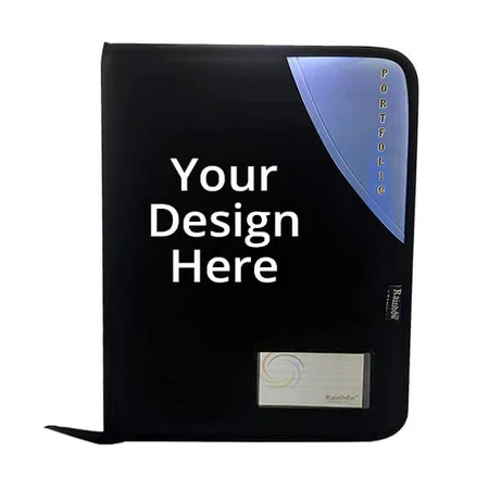 Black Customized Waterproof A4 Multipurpose Size Faux Leather Executive Professional File Folder (20 Leaves)