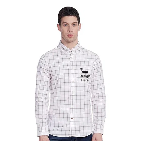 White Customized Men's Slim Shirt