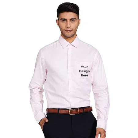 Light Pink Customized Men's Slim Shirt