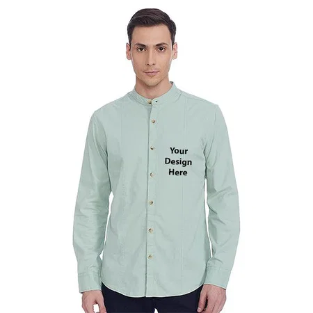 Green Customized Men's Slim Shirt