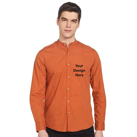 Rust Customized Men's Slim Shirt