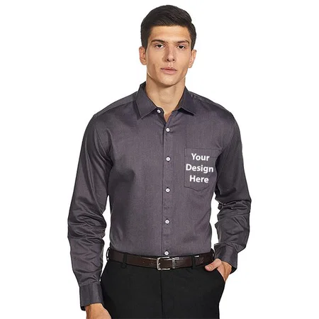 Charcoal Customized Symbol Men's Solid Regular Fit Shirt