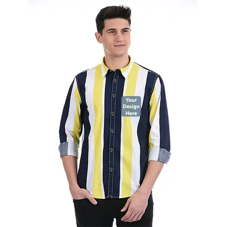 Navy Customized Pepe Jeans Men's Striped Regular Shirt