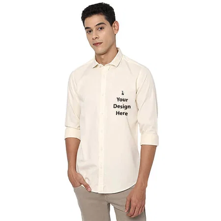 White Customized Men's Slim Shirt
