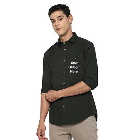 Olive Customized Men's Slim Shirt