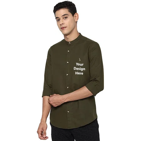 Green Customized Men's Slim Shirt