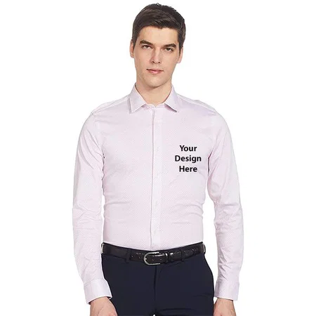 Pink Customized Men's Slim Shirt