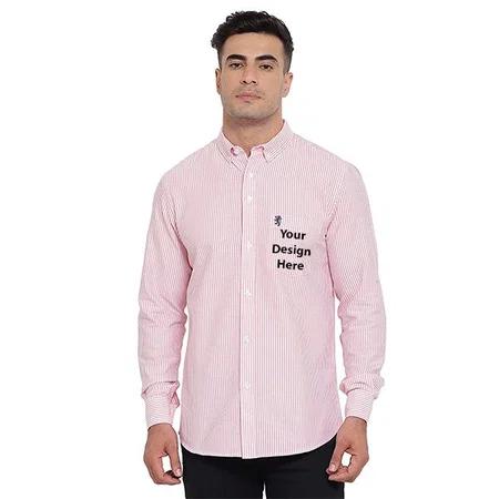 Pink Customized Allen Solly Checks Cotton Linen Blend Regular Fit Men's Casual Shirt
