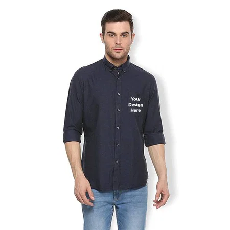 Black Customized Van Heusen Men's Solid Slim Fit Casual Shirt
