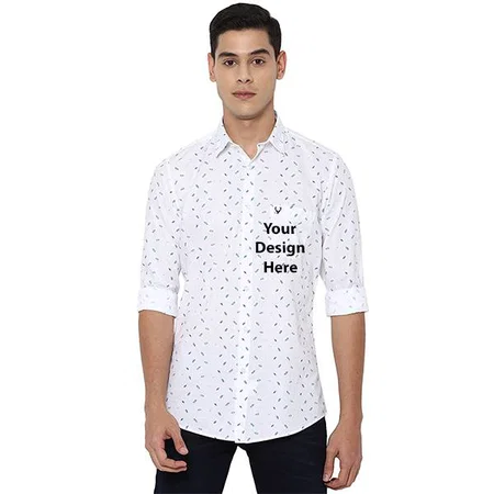 White Customized Allen Solly Men's Slim Shirt