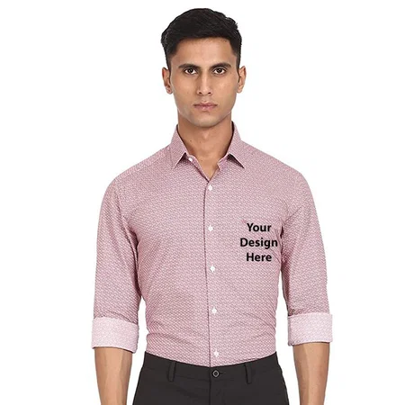 Pink Customized Men's Slim Shirt