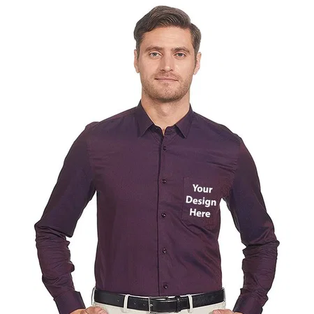 Navy Customized Men's Slim Dress Shirt