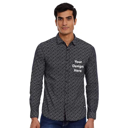 Navy Blue Customized Men's Relaxed Shirt