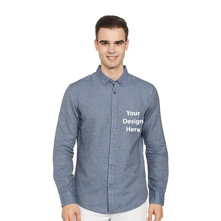 Blue Customized Men's Regular Shirt