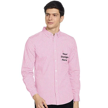Pink Customized United Colors Of Benetton Men's Slim Shirt