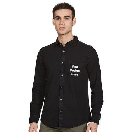 Black Customized Men's Regular Fit Shirt