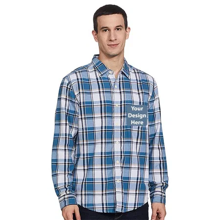 Blue Customized Men's Regular Shirt