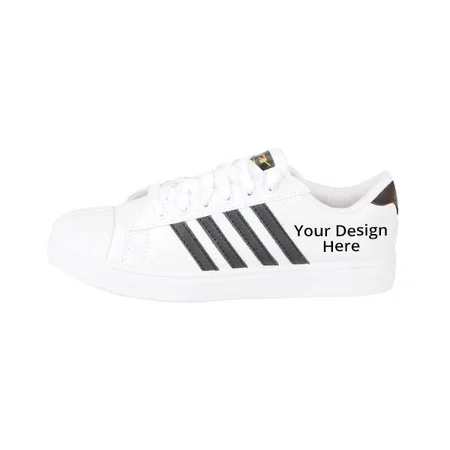White Customized Sparx Men's Sneakers
