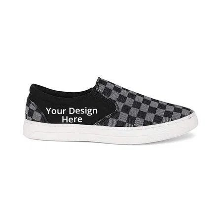 Black Customized Men Casual Canvas Shoe