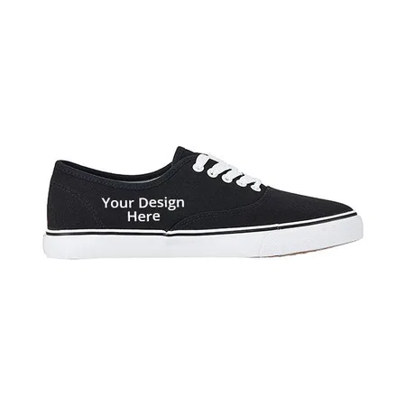 Black Customized Men Canvas Sneakers