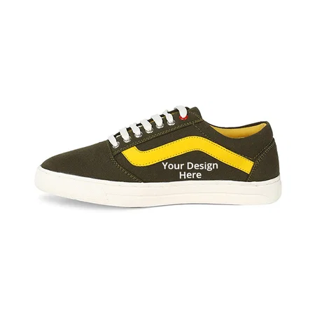 Olive Green Customized Men's Canvas Shoes