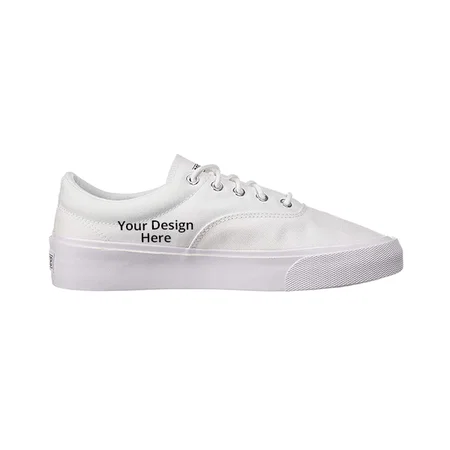 White Customized Men's Canvas White Sneakers