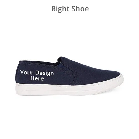 Navy Blue Customized Men's Canvas Shoes